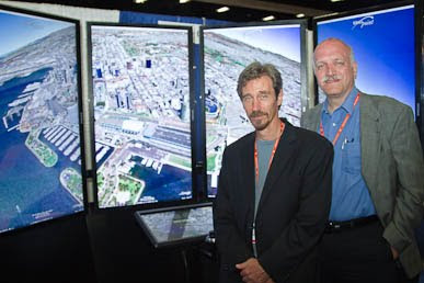 Ben & Carl pose in front our our Liquid Galaxy display.