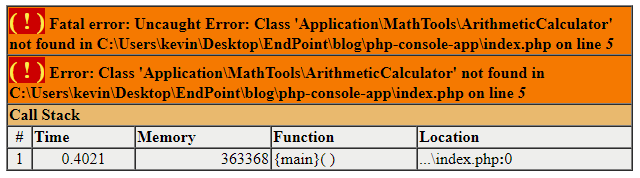 Class not found error