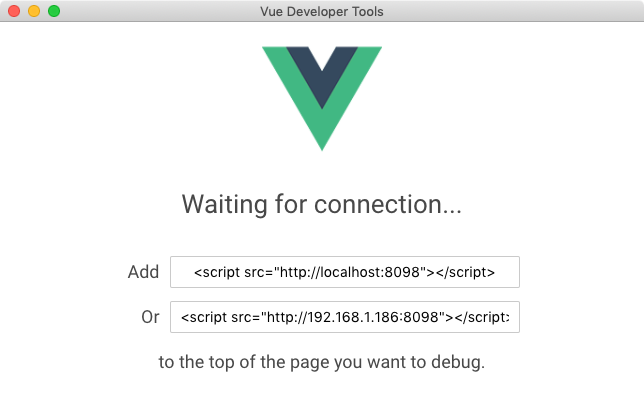 Vue.js remote devtools window