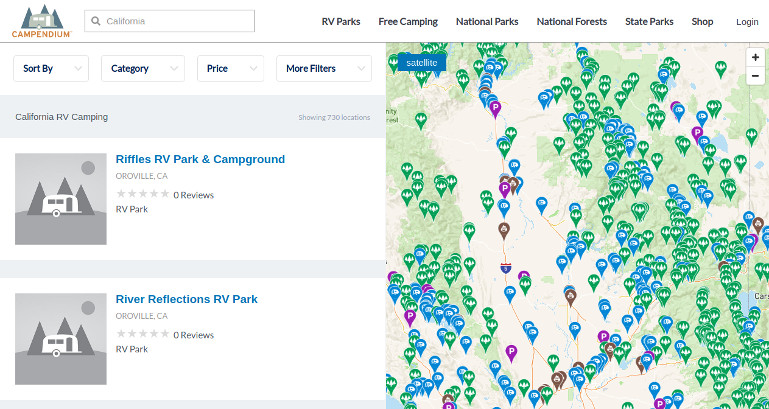 Campendium map non-clustering of campground locations after zooming in