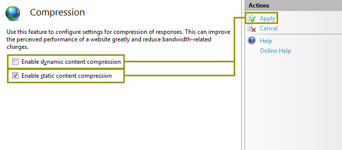 Enabling compression in IIS