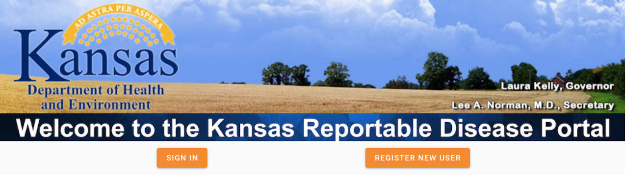 Kansas Reportable Disease Portal home page