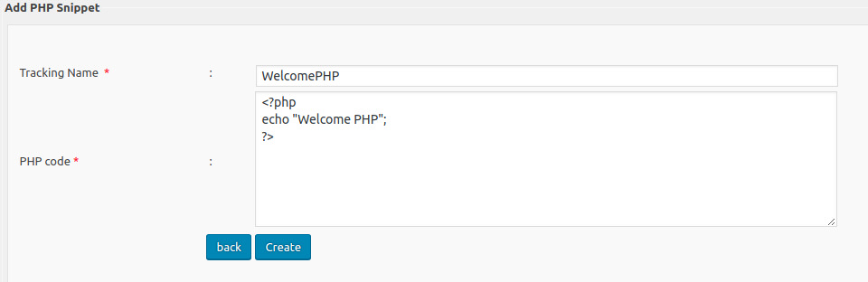 Custom PHP Code Snippet