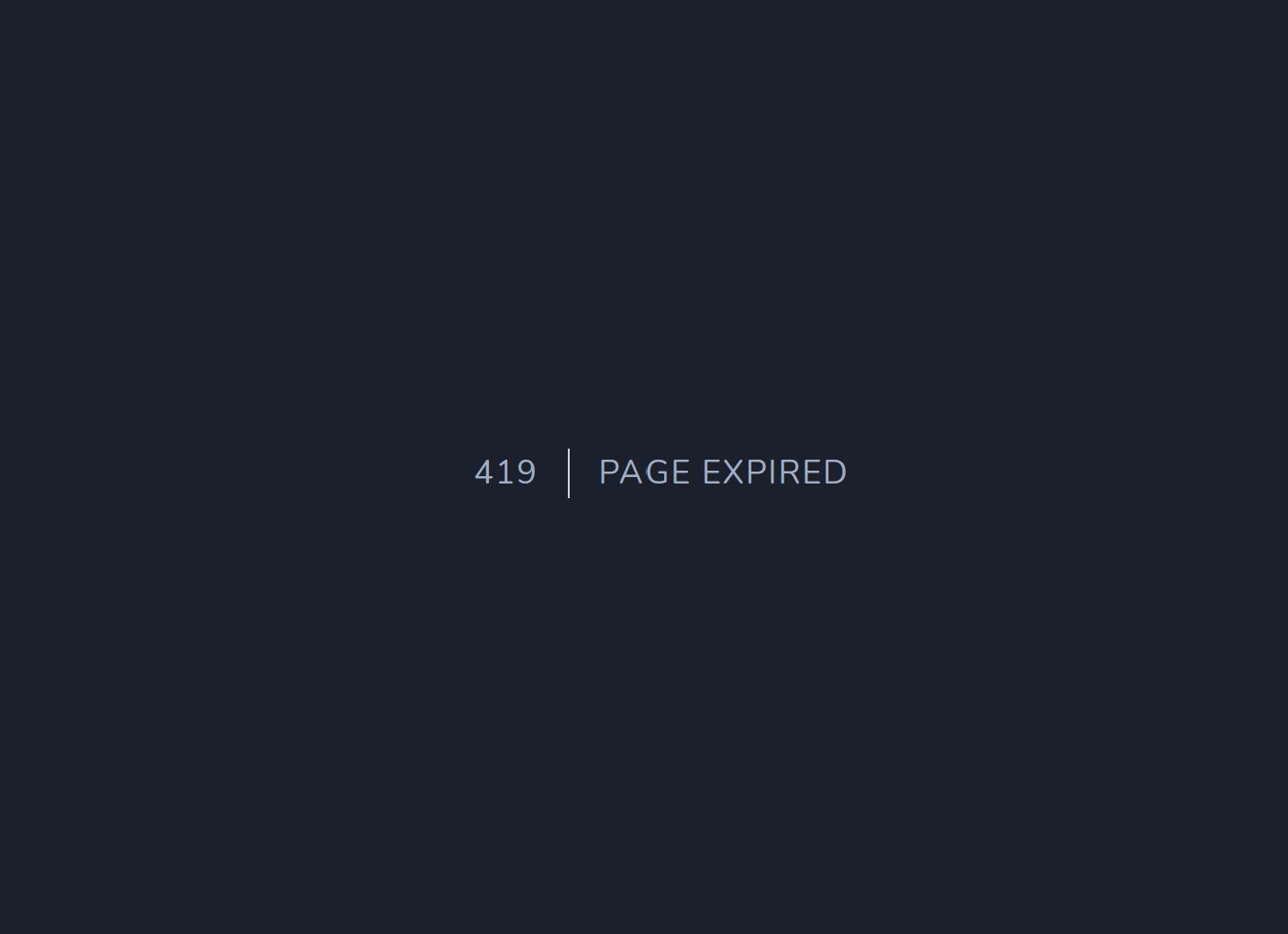 419 Page Expired Error
