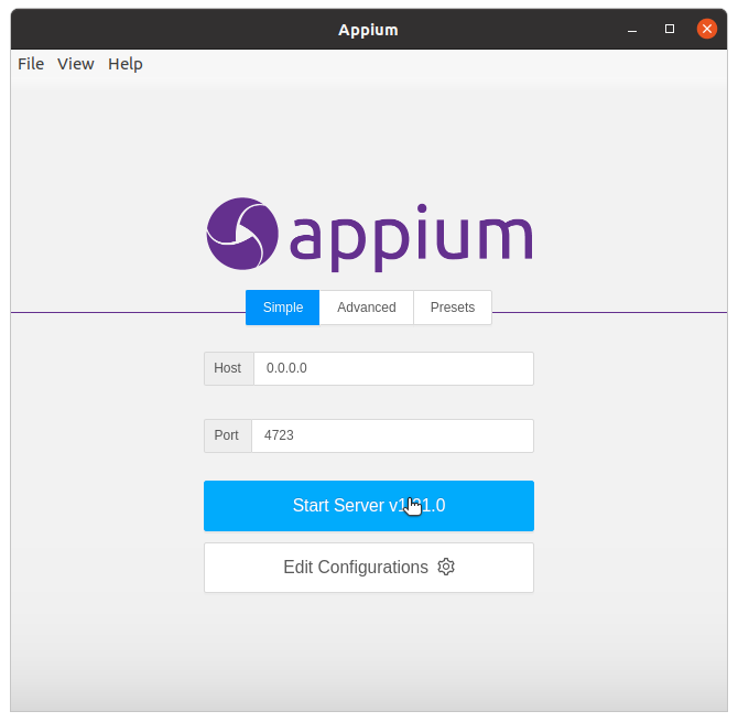 Start Appium