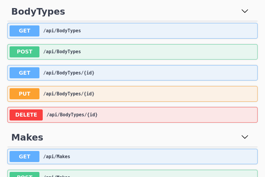 Swagger UI with lookup tables