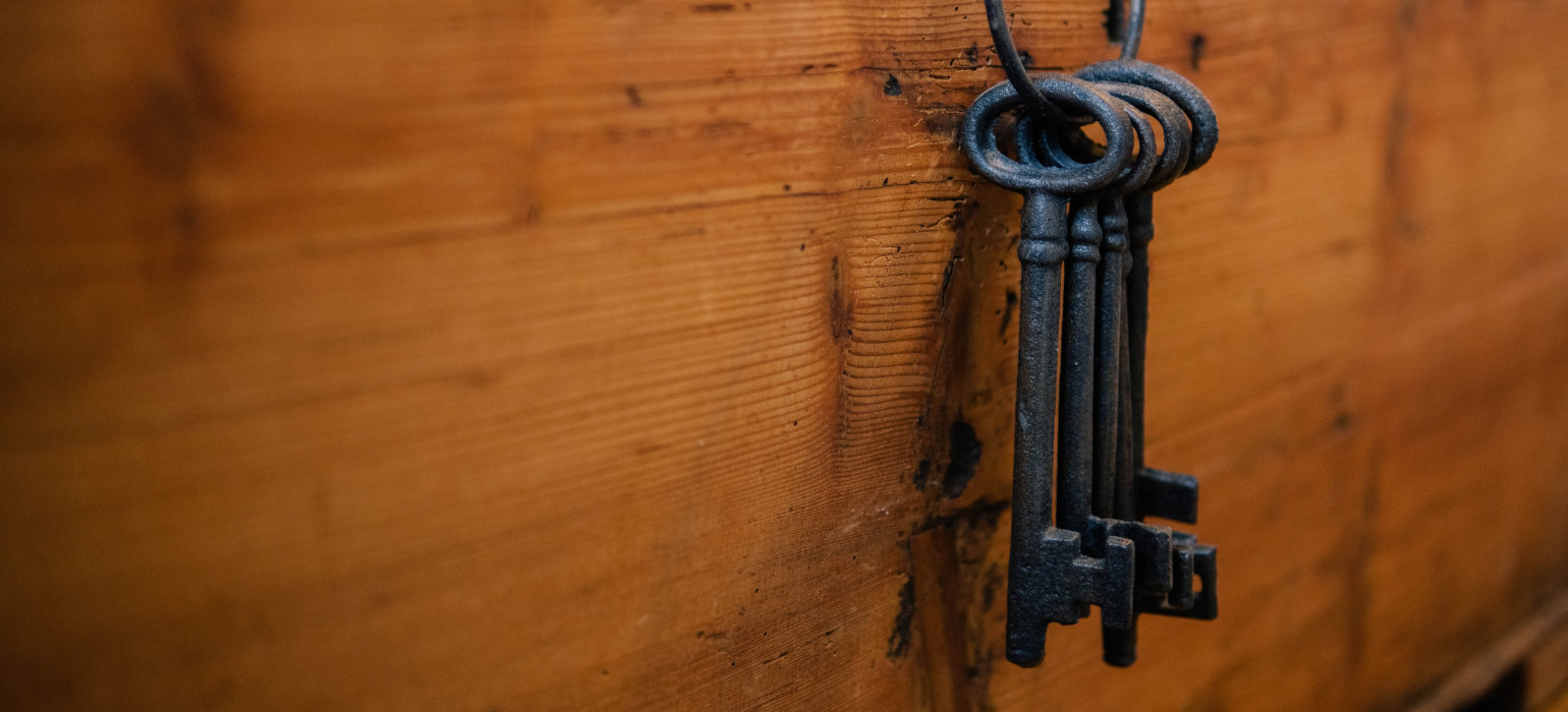 Keys hanging on a wall