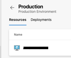 The Production Enviroment, Resources tab.